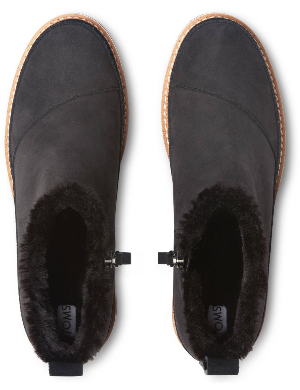 Leather Faux Fur Lining Flatform Shoe Boots image 3