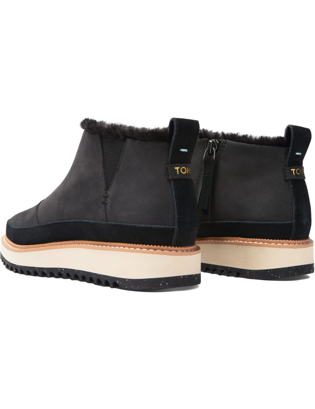Leather Faux Fur Lining Flatform Shoe Boots image 4