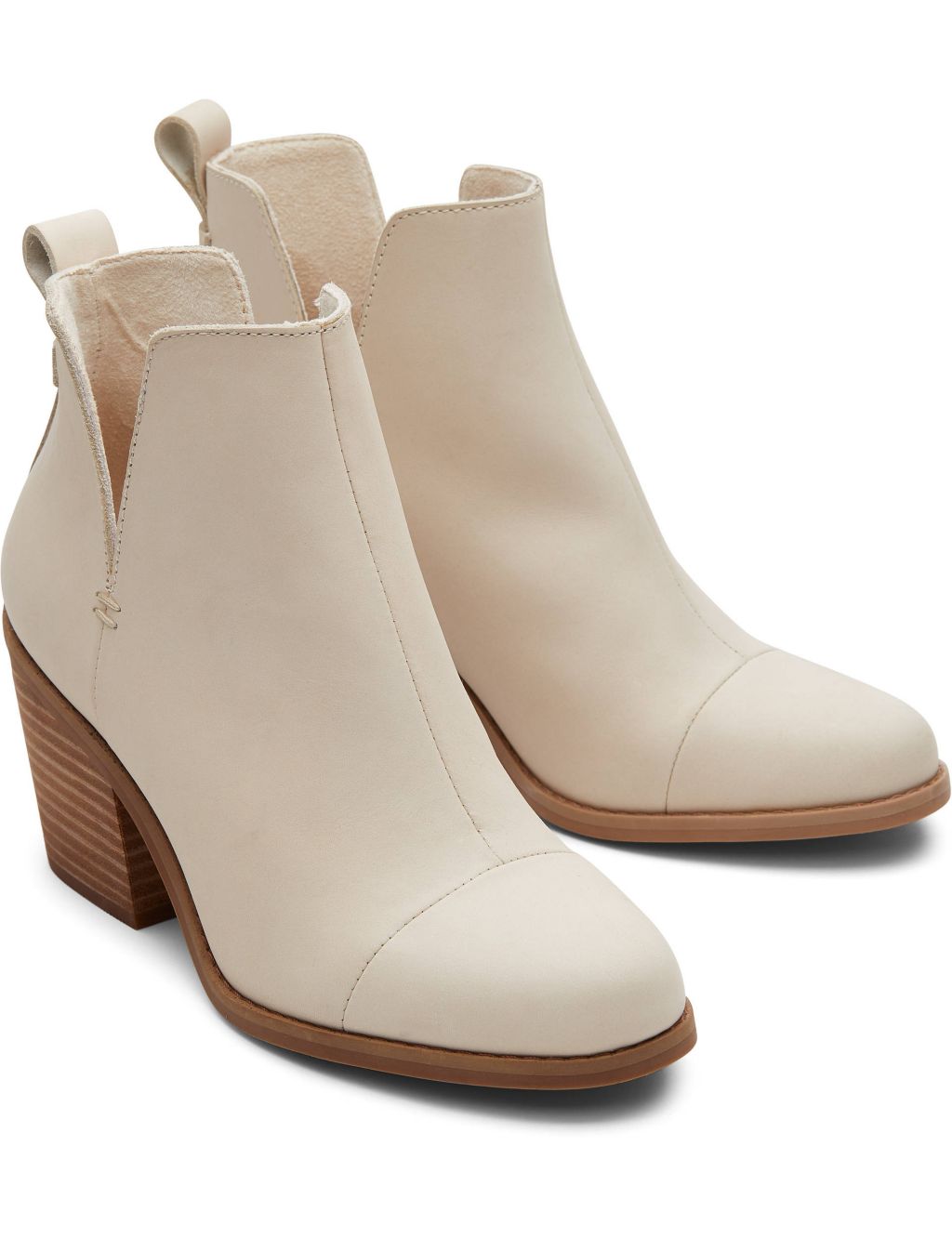 Leather Block Heel Round Toe Ankle Boots image 2
