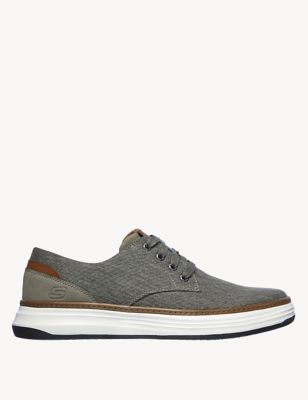 Skechers Mens Moreno Ederson Lace Up Trainers - 8 - Taupe, Taupe