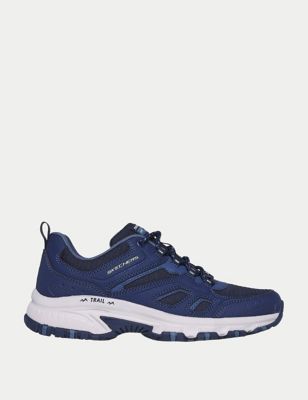 Skechers Womens Hillcrest Pathway Finder Lace Up Trainers - 4 - Navy, Navy