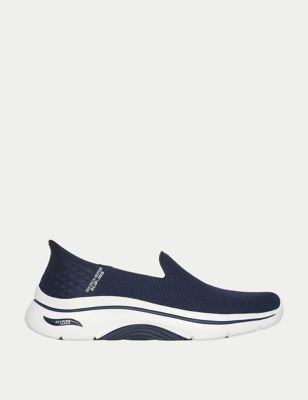 Skechers Womens Go Walk Arch Fit 2.0 Delara Slip-ins Trainers - 5 - Navy, Navy,Taupe