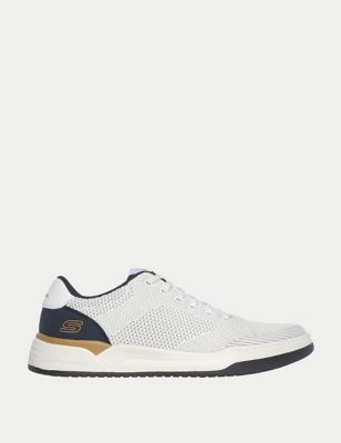 Skechers Womens Corliss Dorset Lace Up Trainers - 8 - White, White,Navy