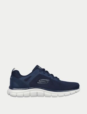 Skechers Mens Track Broader Lace Up Trainers - 9 - Navy, Navy,Black