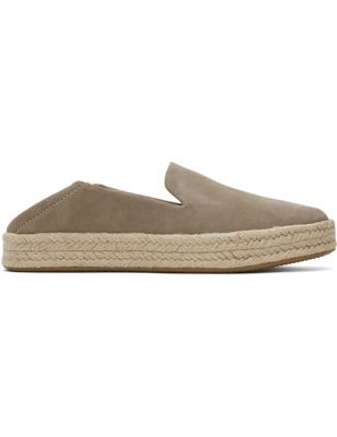 Toms Womens Leather Flat Espadrilles - 4.5 - Natural, Natural