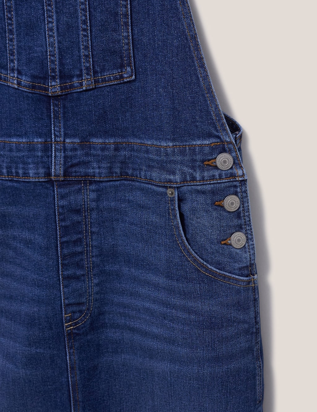 Denim Square Neck Midi Pinafore Dress image 5
