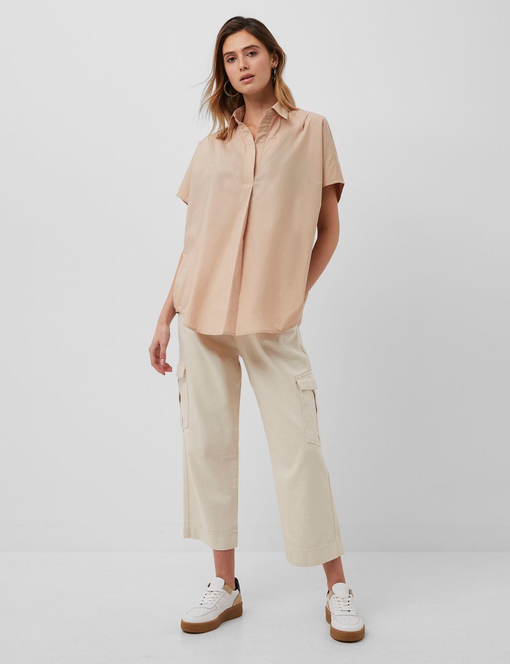 Pure Cotton Collared Short Sleeve Shirt