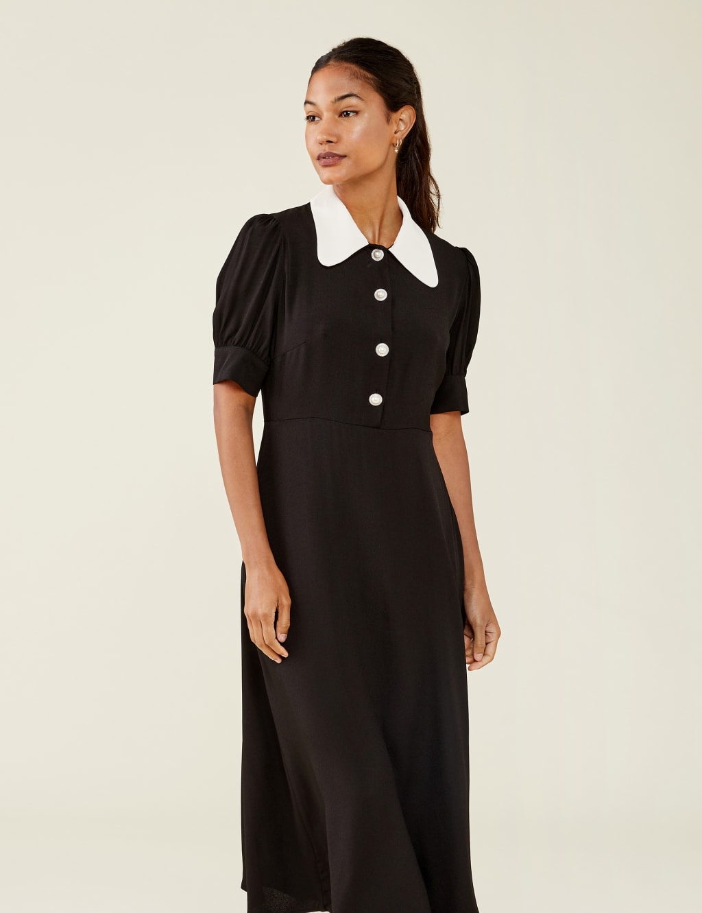 Collared Button Detail Midi Tea Dress image 2