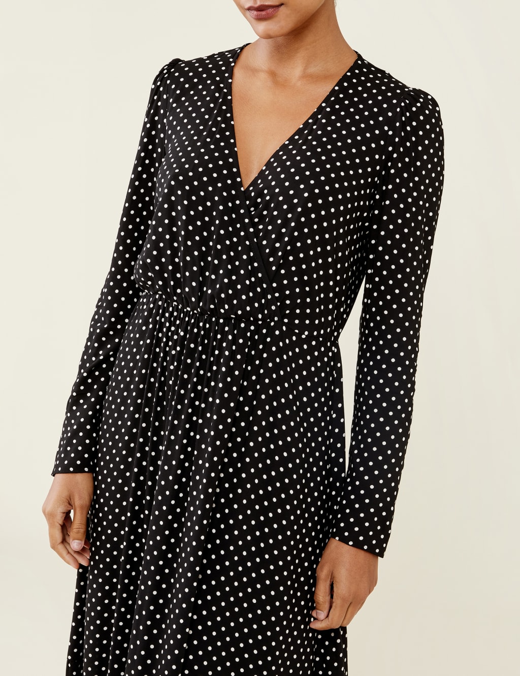 Polka Dot V-Neck Midi Tea Dress image 5