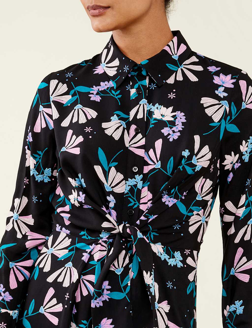 Floral Button Front Midi Tea Dress image 4