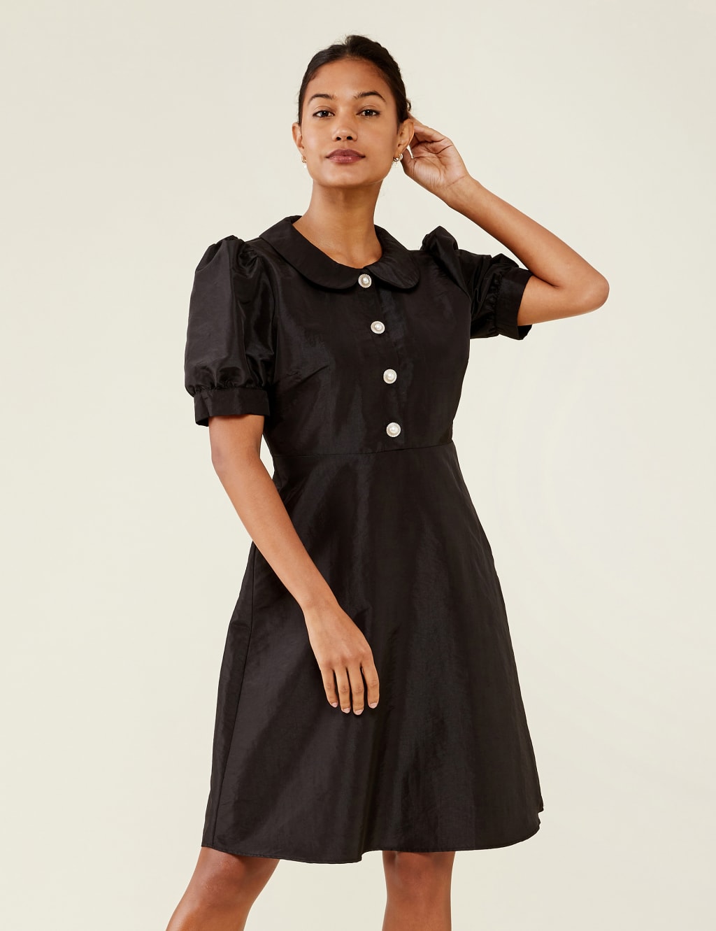 Button Detail Knee Length Tea Dress image 2