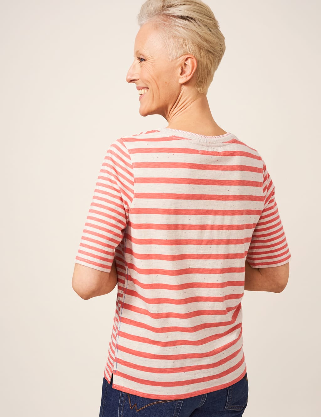 Pure Cotton Striped Crew Neck T-Shirt image 2