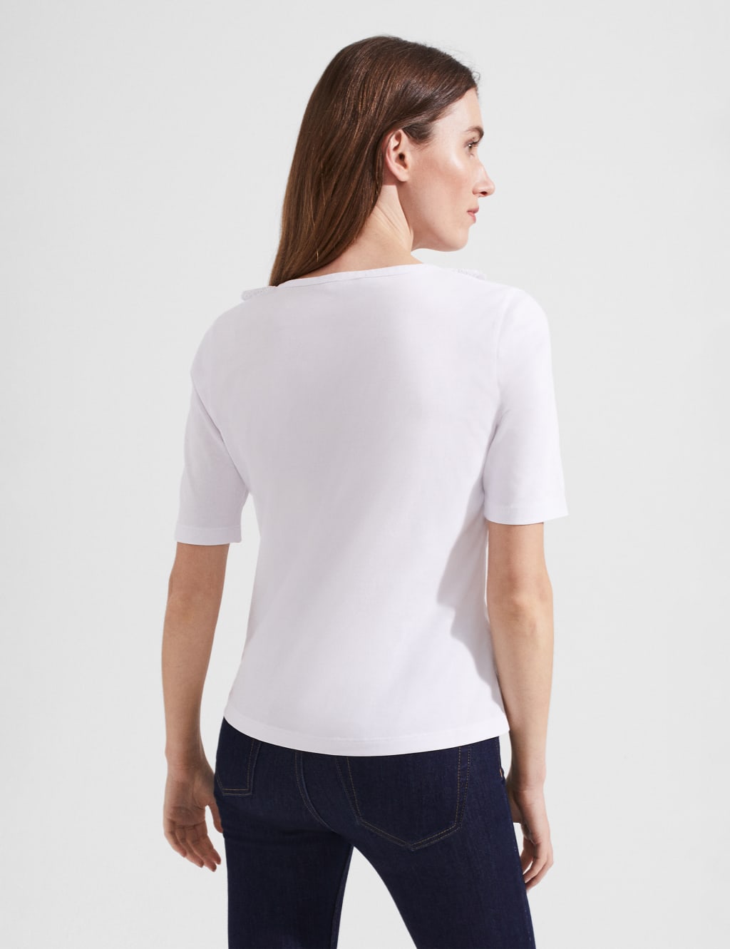 Pure Cotton Broderie Frill Detail Top image 3
