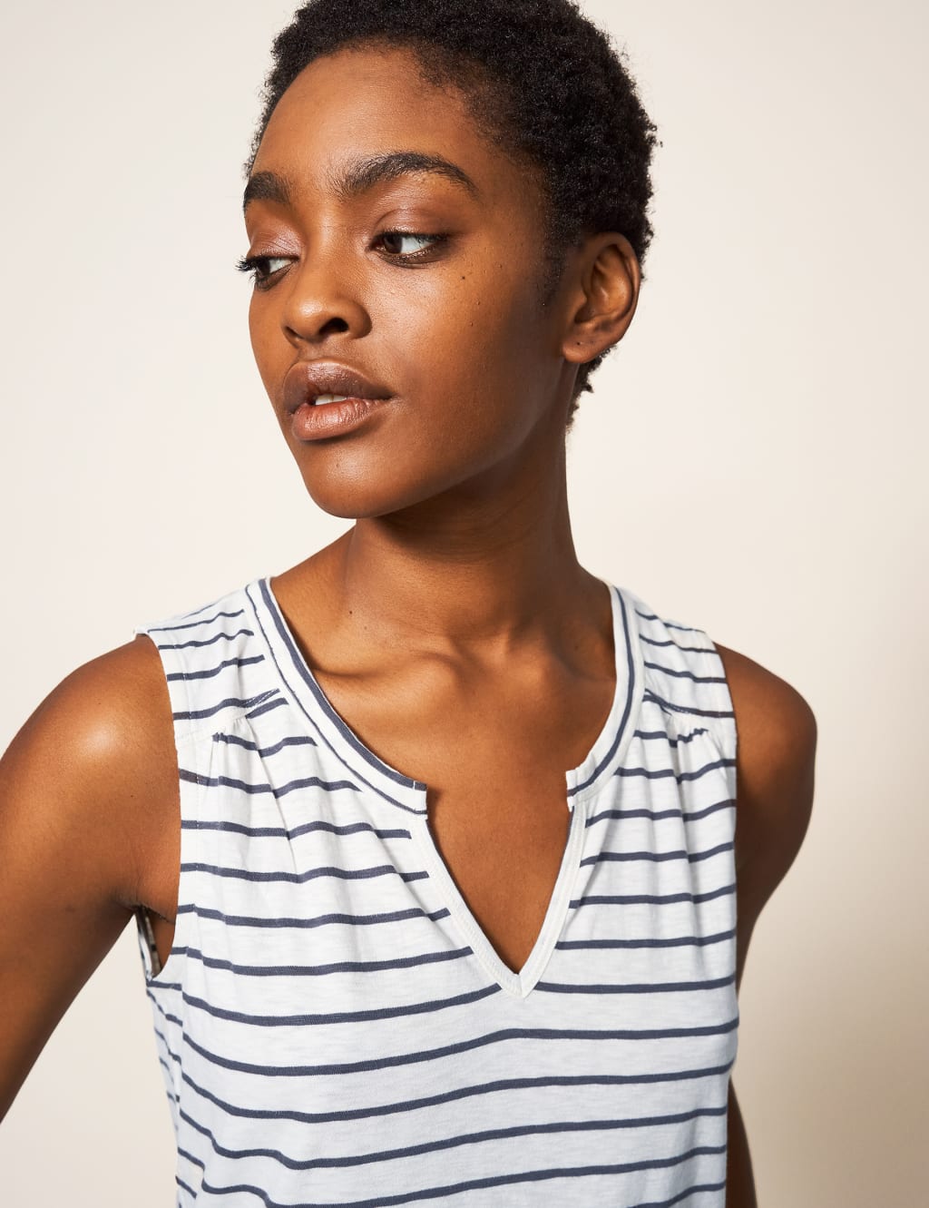 Pure Cotton Notch Neck Vest Top image 3