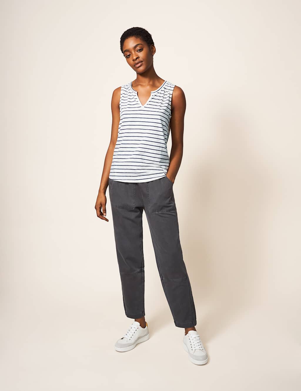 Pure Cotton Notch Neck Vest Top image 4