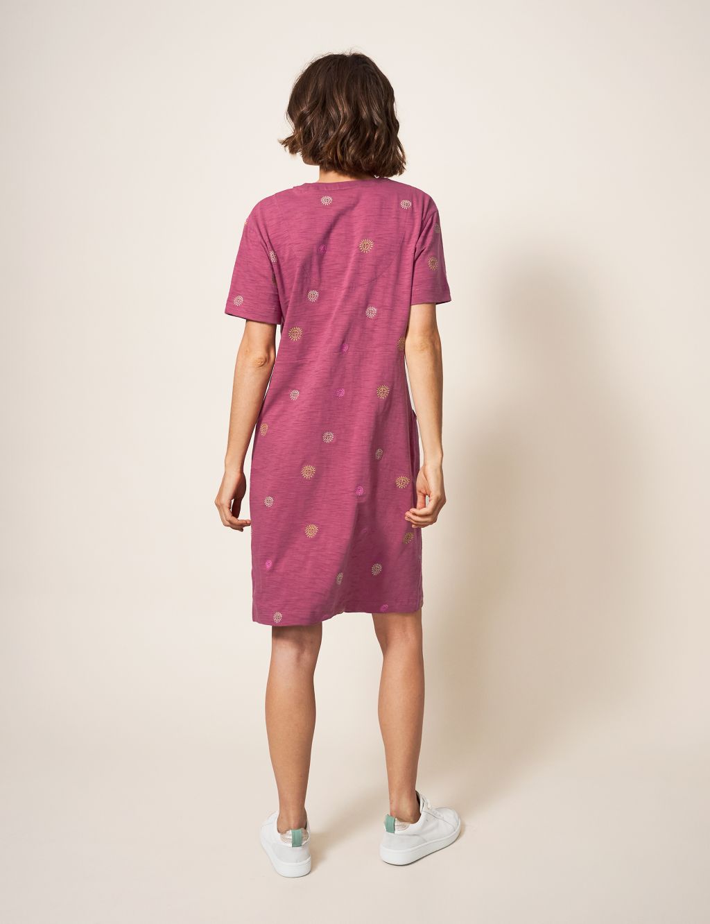 Pure Cotton Embroidered T-Shirt Dress image 3