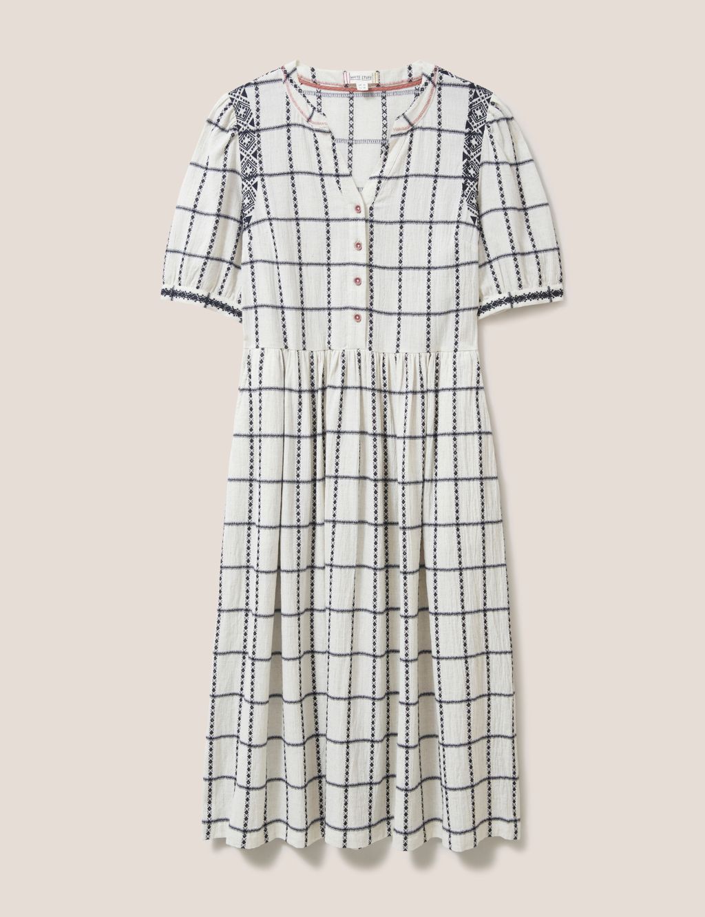 Cotton Rich Embroidered Midi Tea Dress image 2