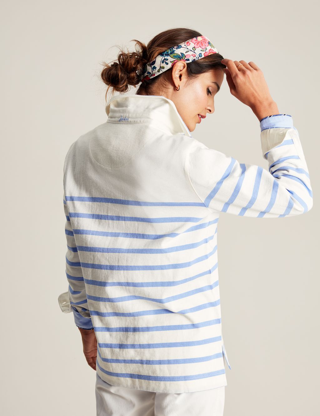 Pure Cotton Striped Collared Sweatshirt image 5