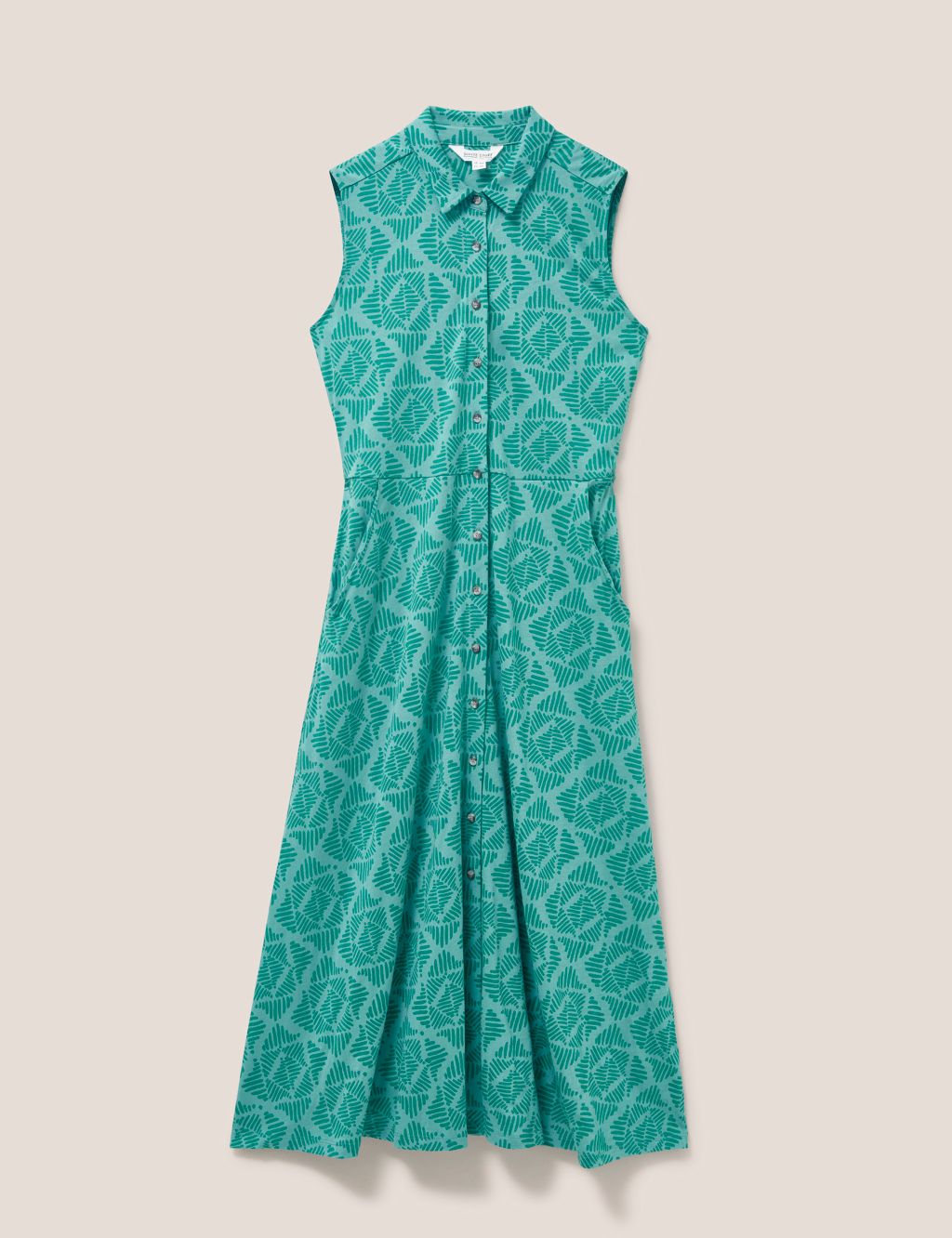 Jersey Geometric Midi Shirt Dress image 2
