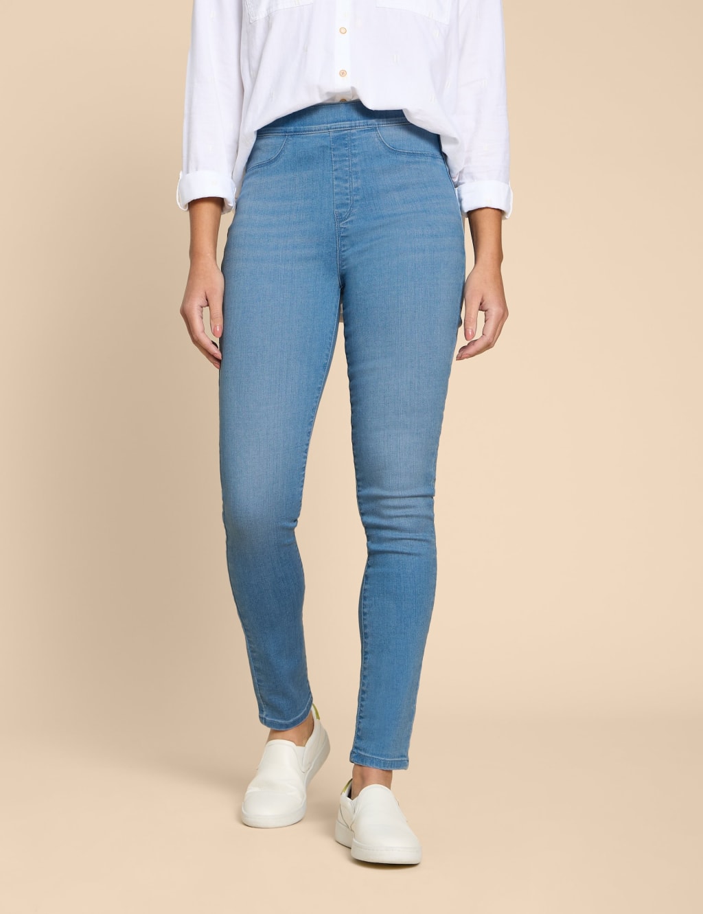 Buy online White Denim Jeggings from Jeans & jeggings for Women by