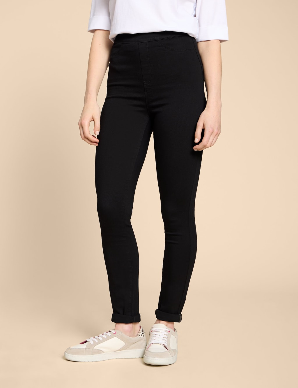 Women Black Stripes Printed Mid Rise Jeggings – Cherrypick