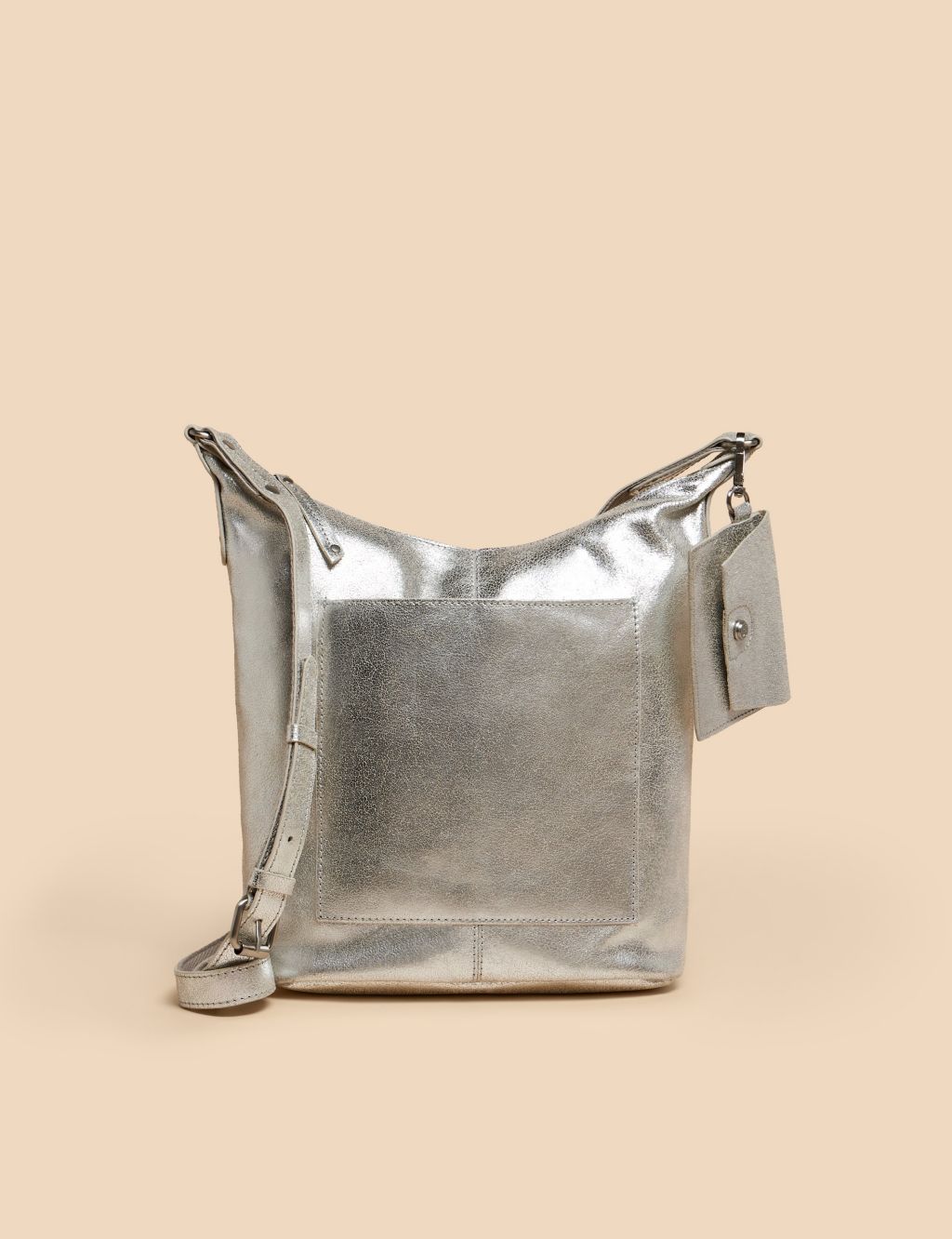 Leather Metallic Cross Body Bag