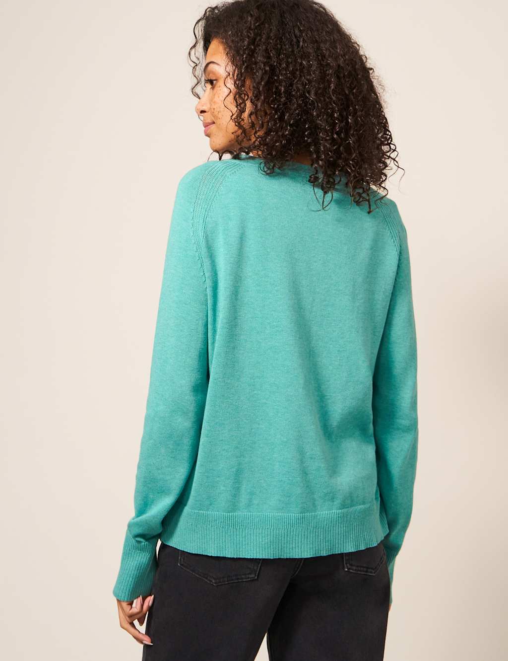Pure Cotton Crew Neck Button Front Cardigan image 2