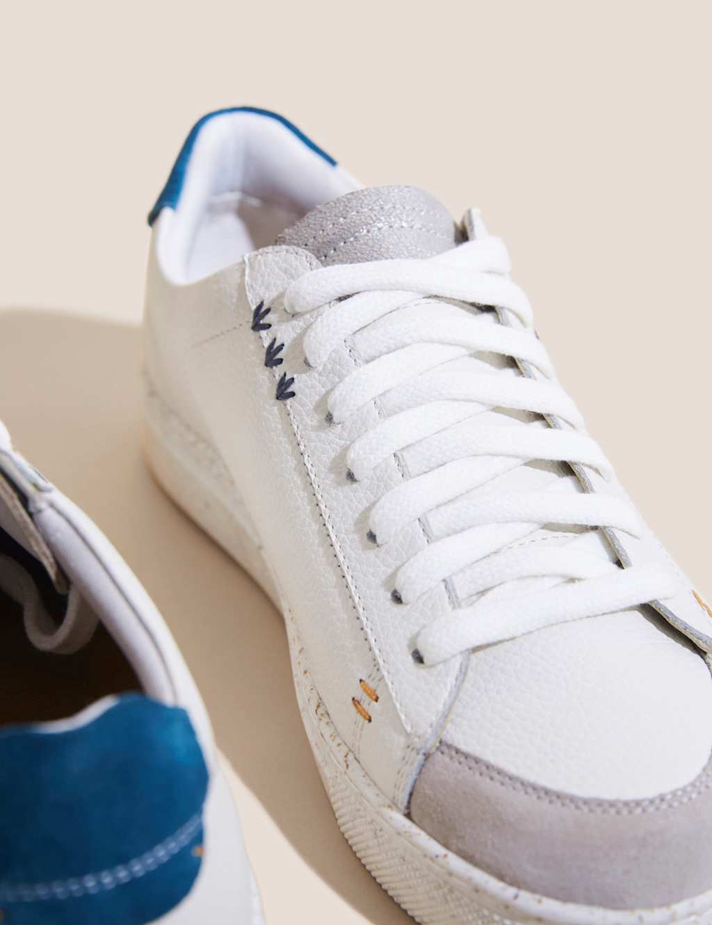 Leather Lace Up Trainers image 3