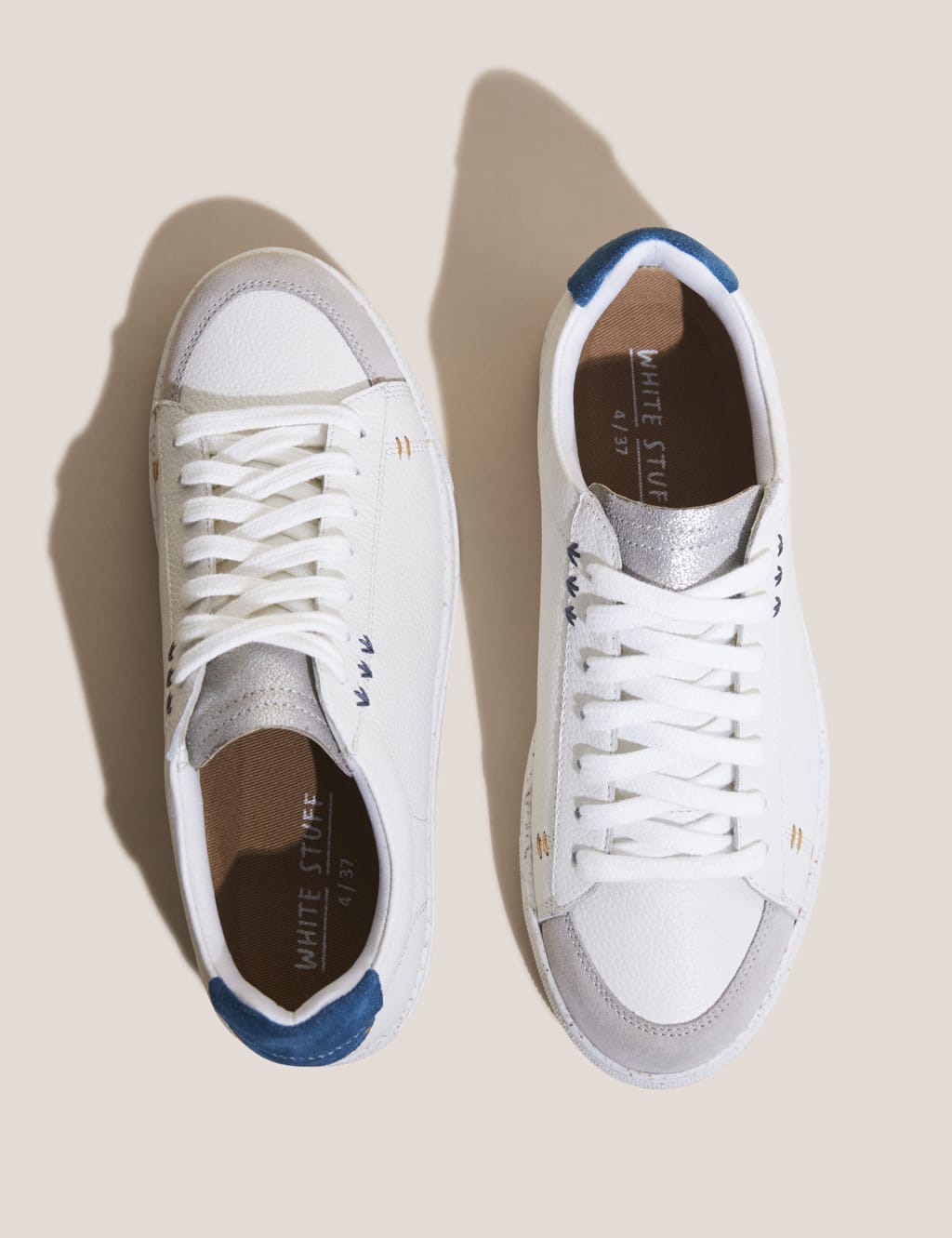 Leather Lace Up Trainers image 4