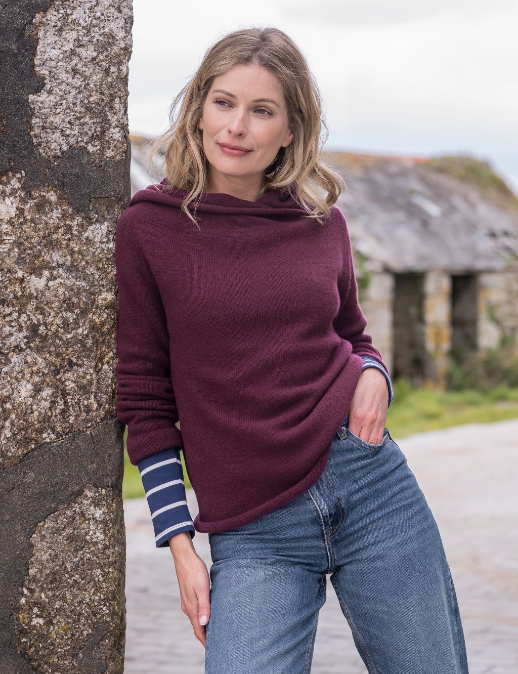 Pure Wool Funnel Neck Jumper image 1