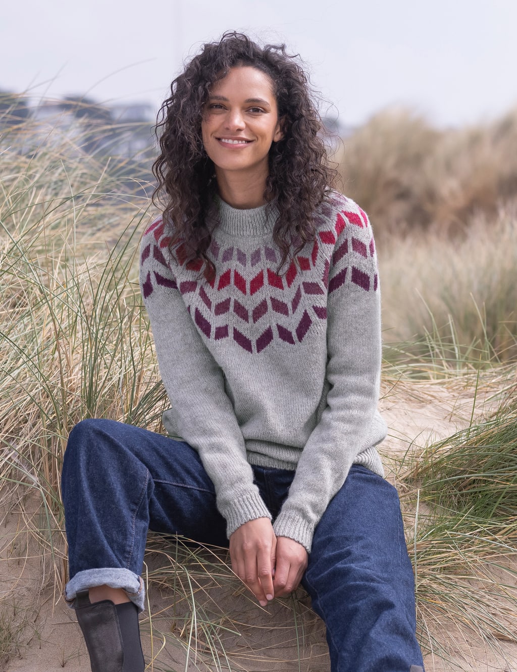 Pure Wool Jacquard Crew Neck Jumper image 5