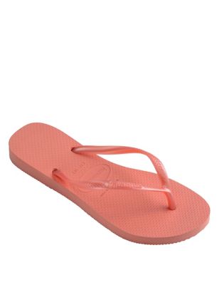 Havaianas Womens Slim Flip Flops - 39/40 - Orange, Orange,Teal,Olive