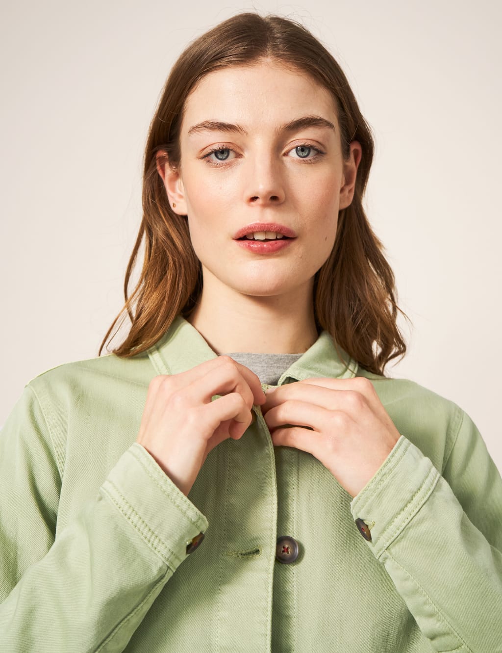 Denim Collared Jacket image 3