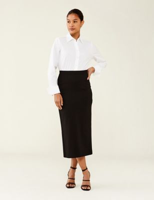 Finery London Womens Midi Pencil Skirt - 10 - Black, Black,Navy