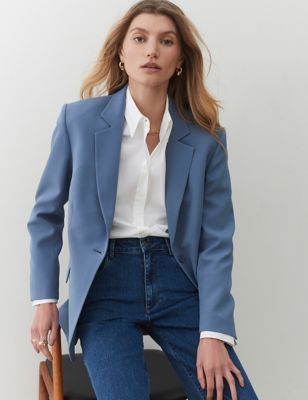 Finery London Womens Tailored Single Breasted Blazer - 8 - Blue, Blue