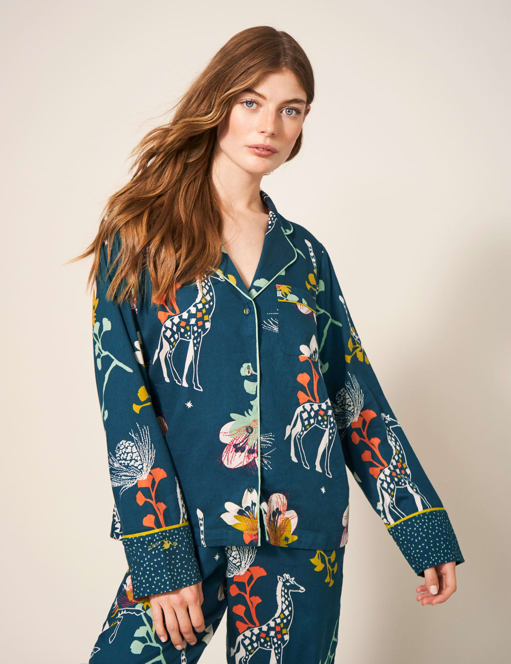 Cotton Rich Printed Pyjama Top image 1