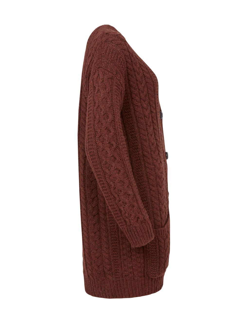 Pure Wool Cable Knit V-Neck Cardigan image 4
