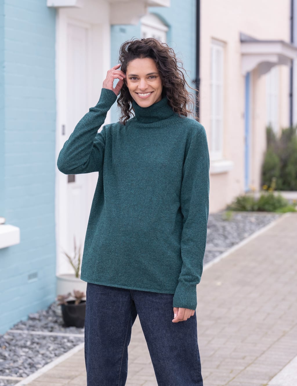 Womens Geelong Superfine Lambswool Moss Stitch Jumper in scarlet red