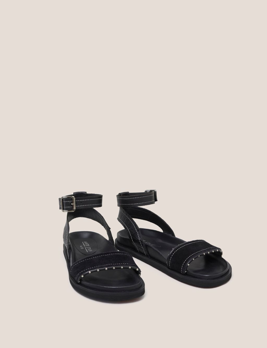Leather Buckle Ankle Strap Flat Sandals image 2