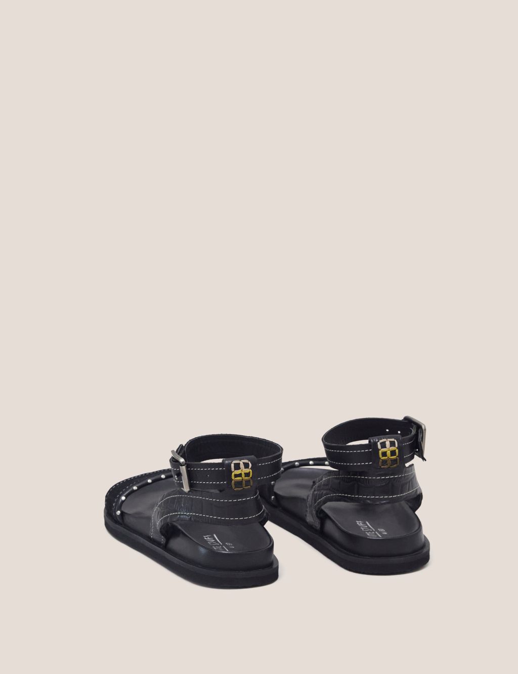 Leather Buckle Ankle Strap Flat Sandals image 3