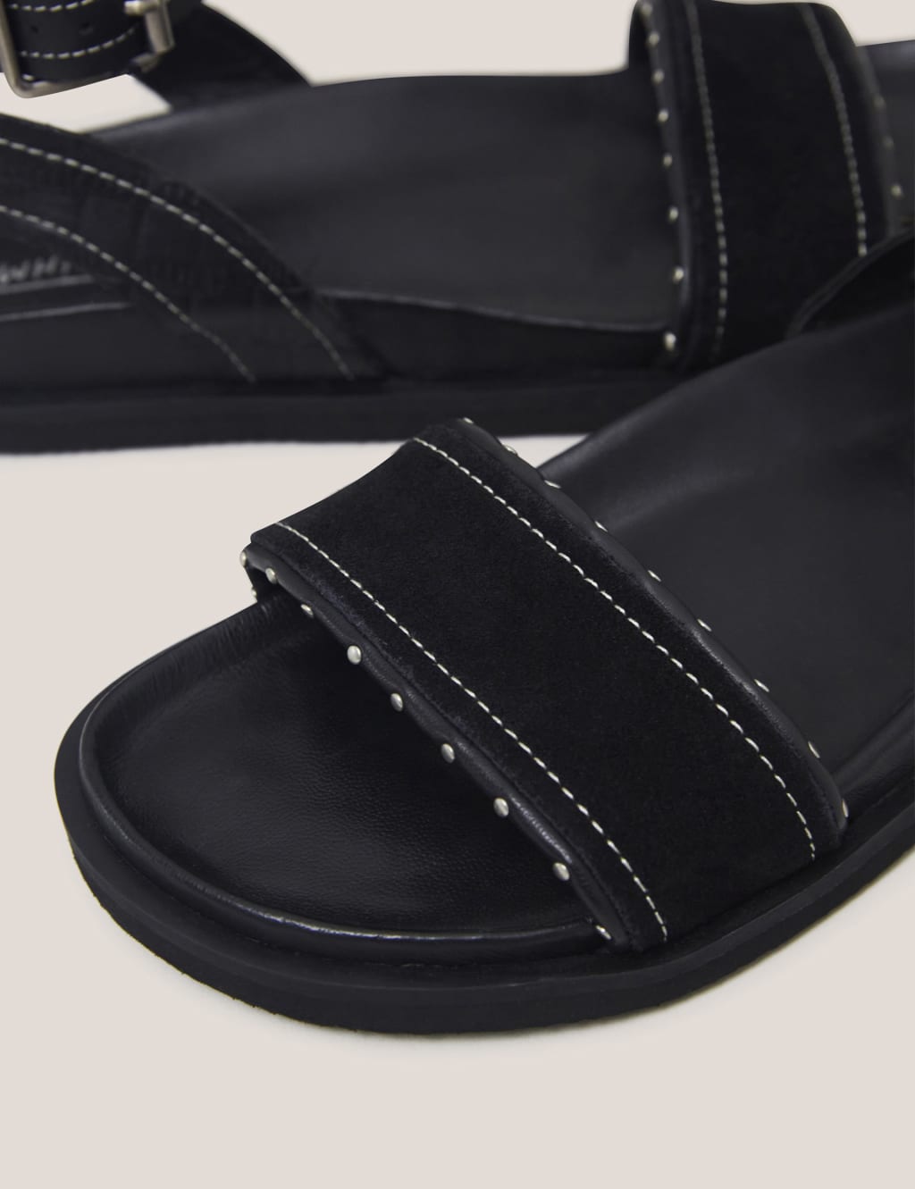 Leather Buckle Ankle Strap Flat Sandals image 4