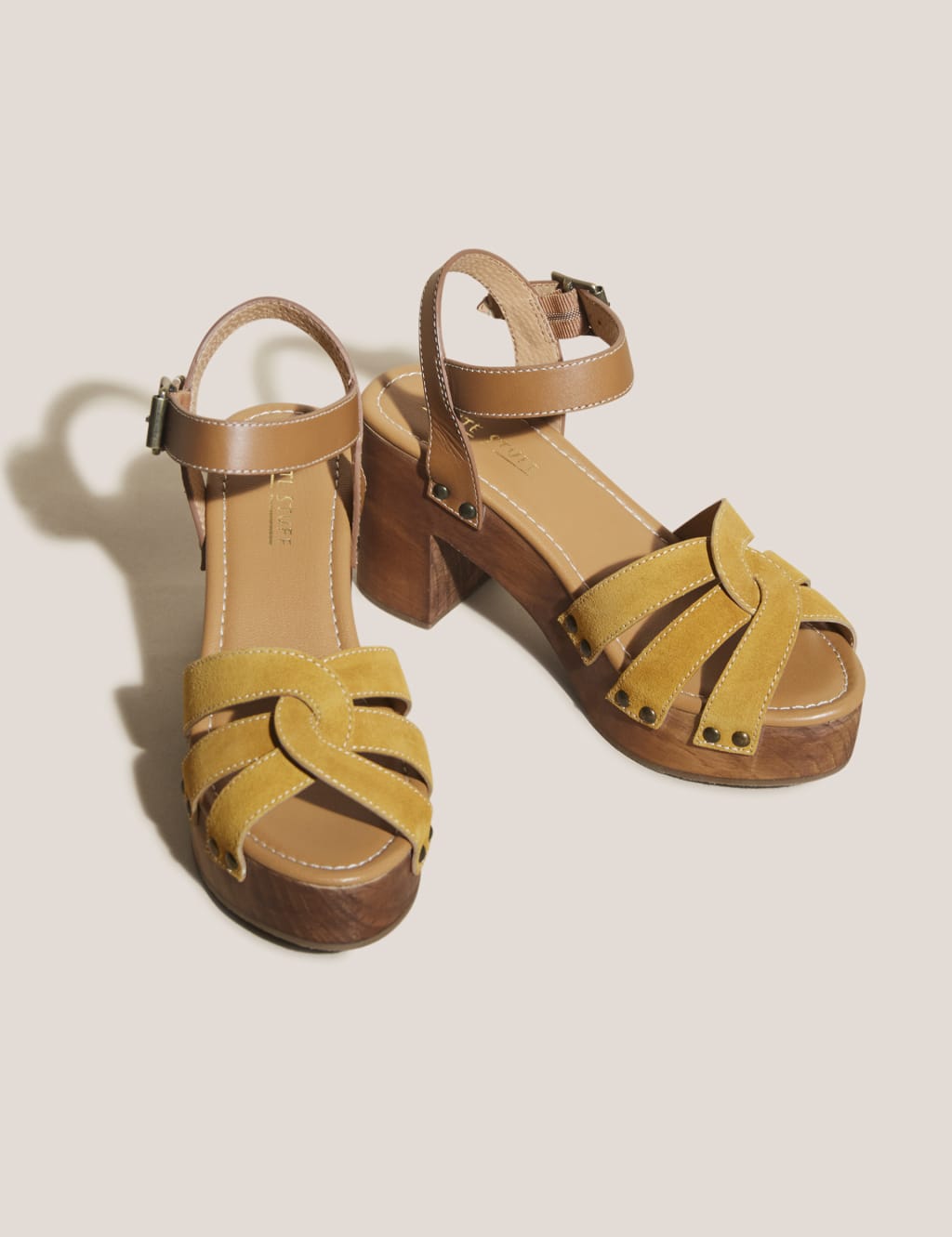 Leather Woven Block Heel Sandals image 2