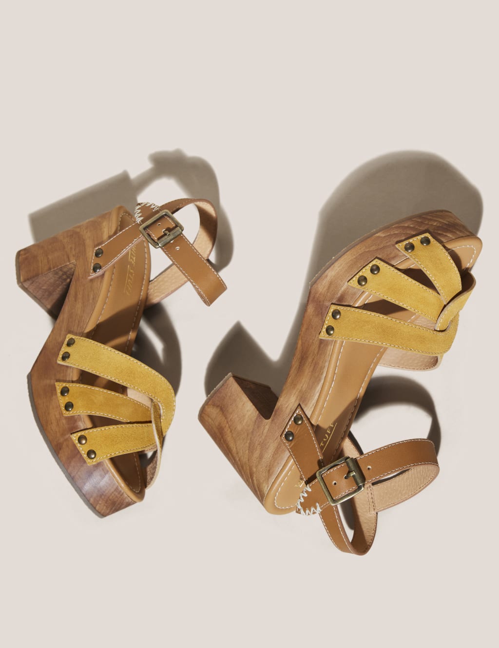 Leather Woven Block Heel Sandals image 4