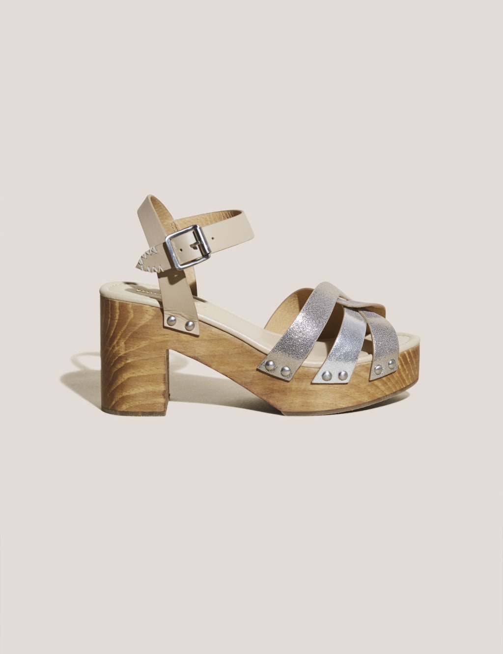 Leather Woven Block Heel Sandals image 1