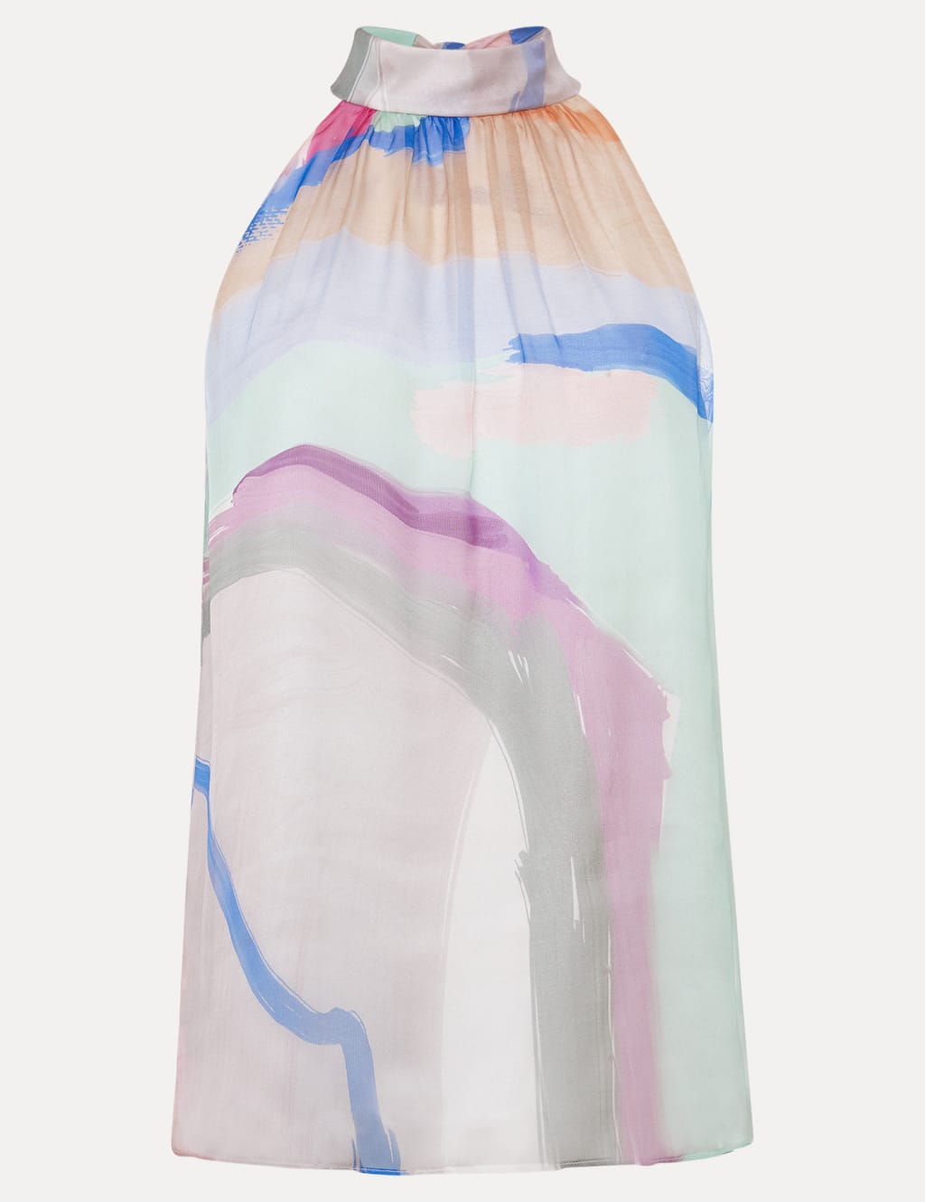 Pure Silk Printed Halter Neck Top image 2