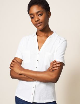 White Stuff Women's Pure Cotton Collared Regular Fit shirt - 8, White