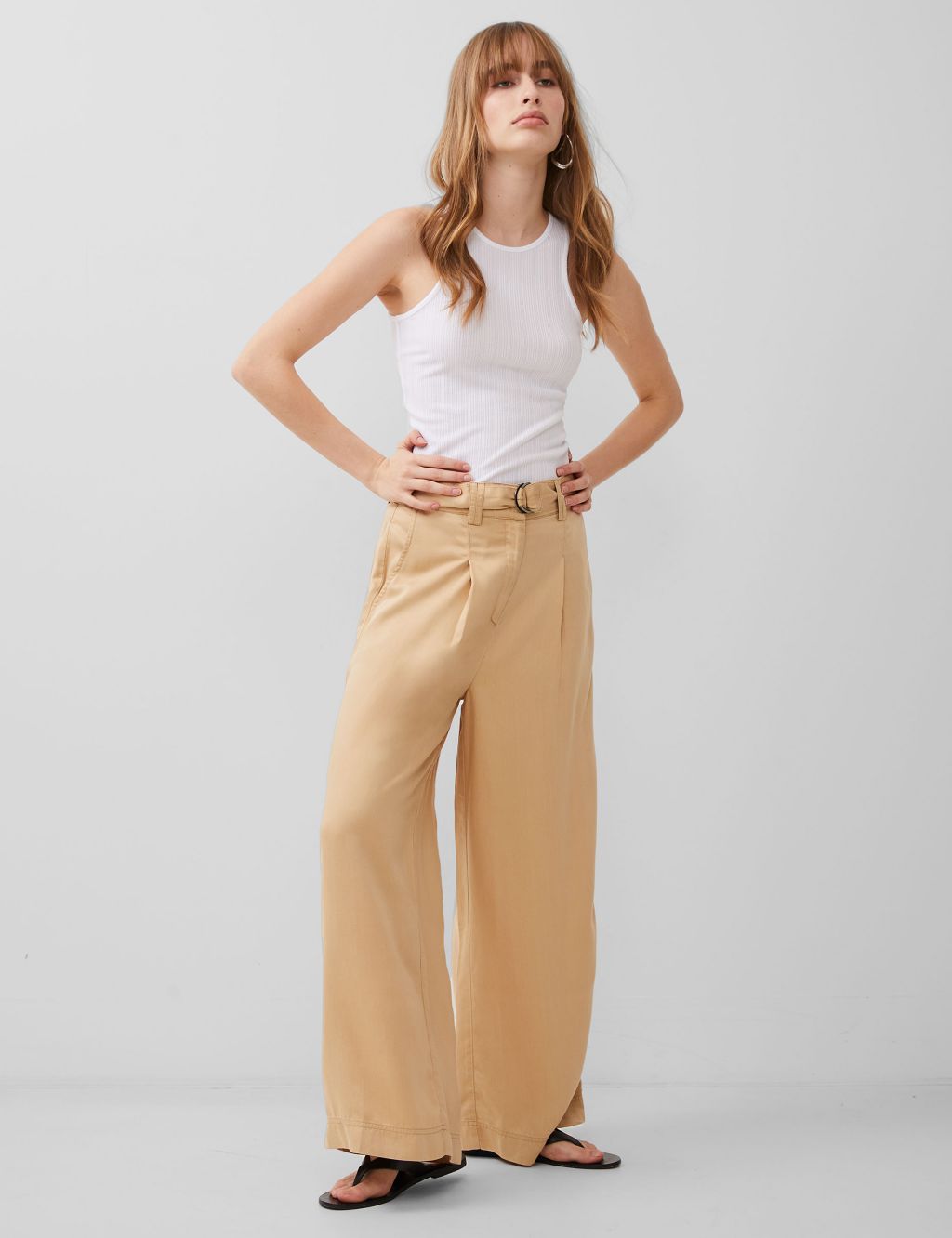 Pure lyocell™ Belted Wide Leg Trousers