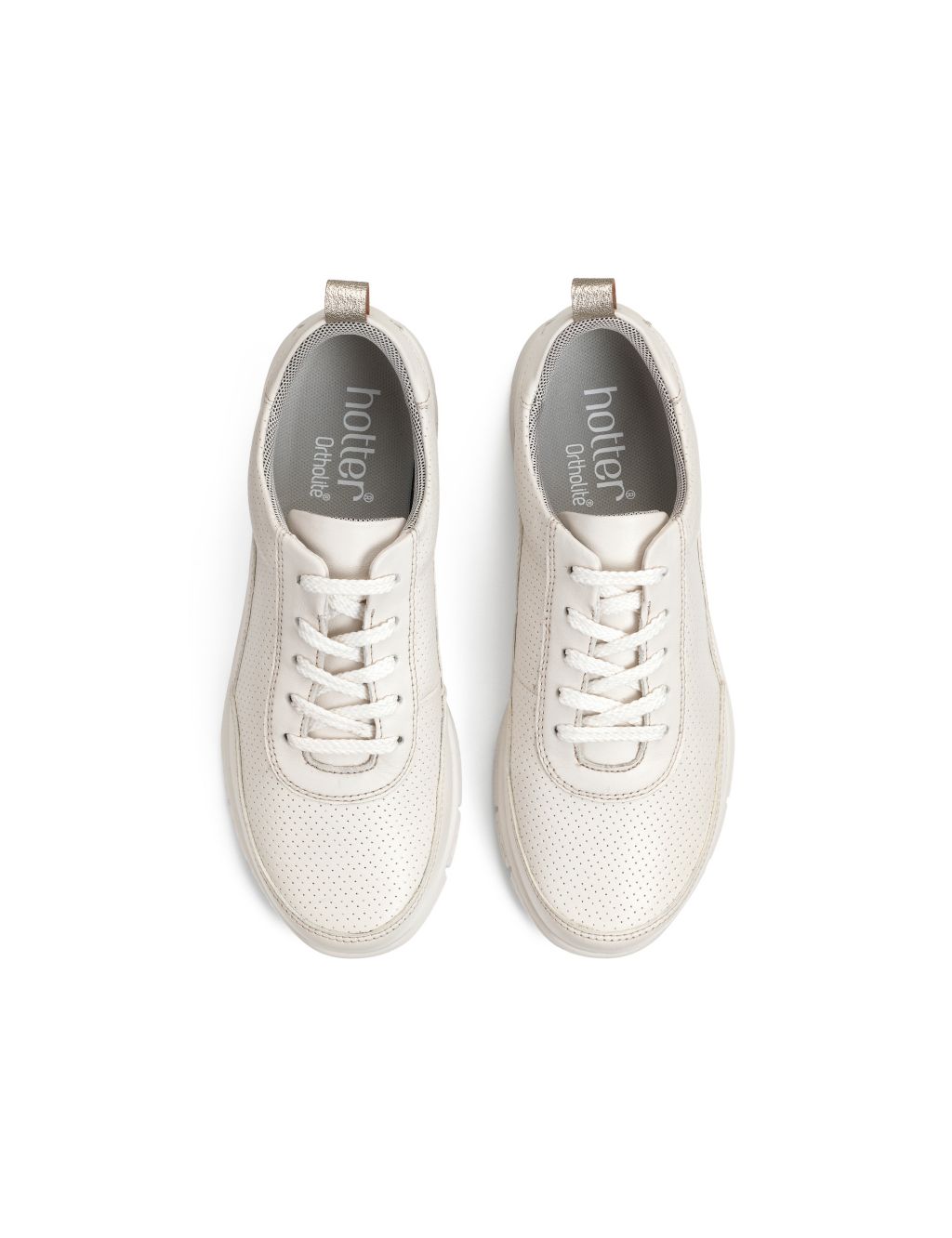 Wide Fit Leather Lace Up Trainers image 2