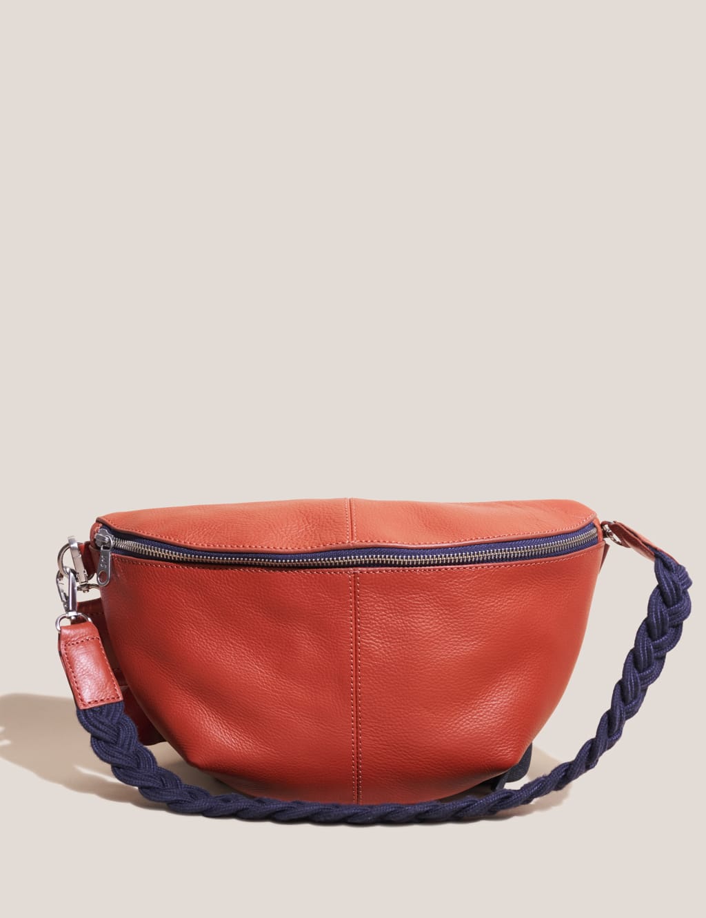 Leather Braided Handle Shoulder Bag image 1