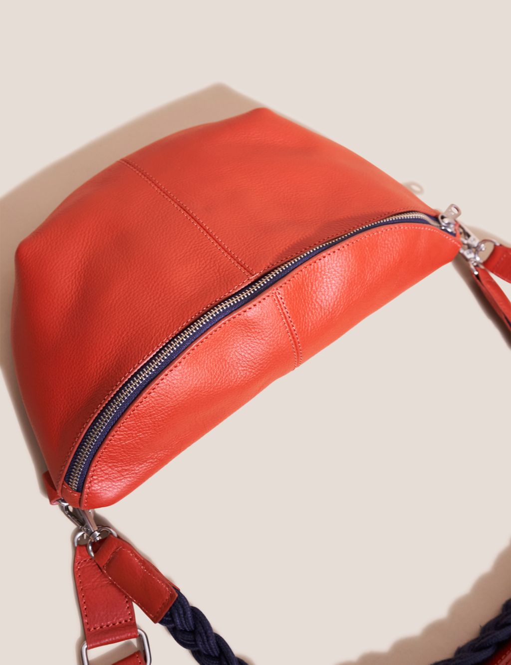 Leather Braided Handle Shoulder Bag image 2